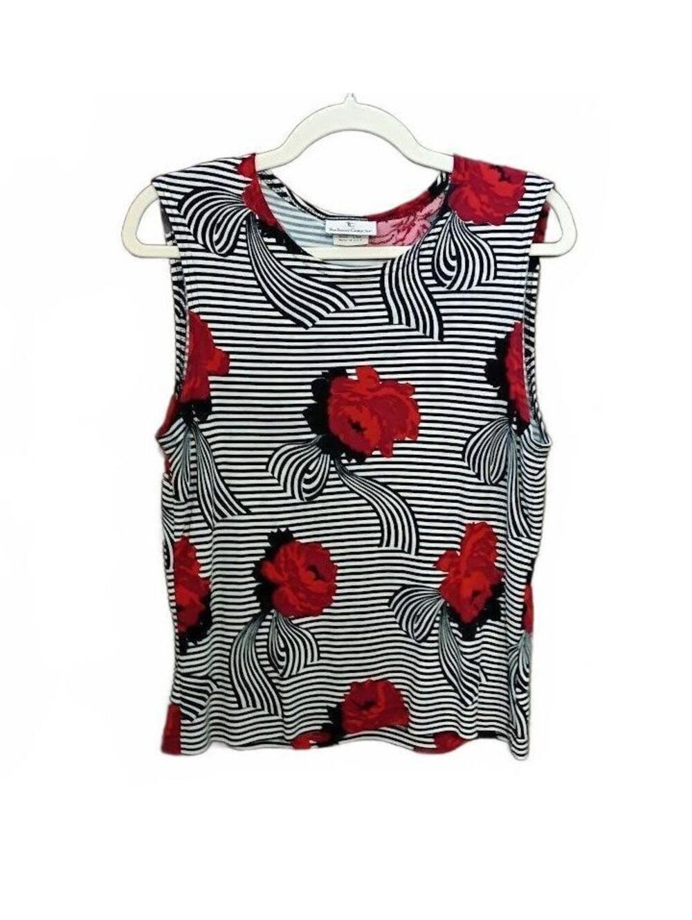 The Travel Collection Women's Floral and Striped Tank Top Size L